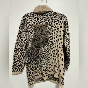 Vintage Leopard Tunic Sweater Adele Knitwear